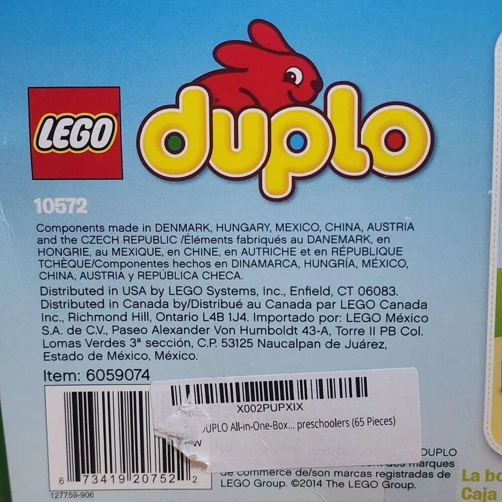 LEGO Duplo All-in-One-Box-of-Fun 10572 65 Pcs Brick Box Preschool 1.5-5 New
